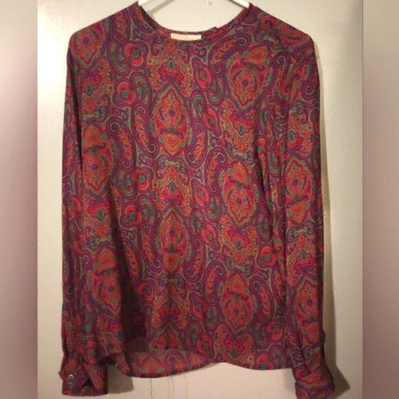 Liz Claiborne paisley print button in back blouse - Picture 1 of 10
